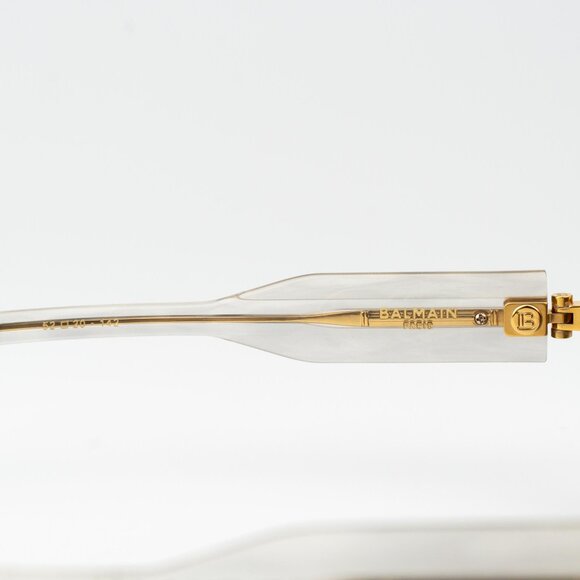 Balmain Men Sunglasses Titanium Grey Crystal Gold Rectangle ADMIRABLE BPS-130B-5 - Picture 12 of 12